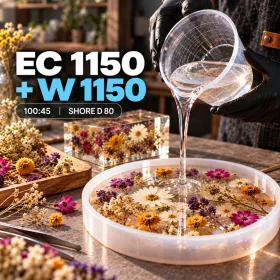   EC 1150 epoxi víztiszta öntőgyanta + W 1150 térhálósító több féle kiszerelésben